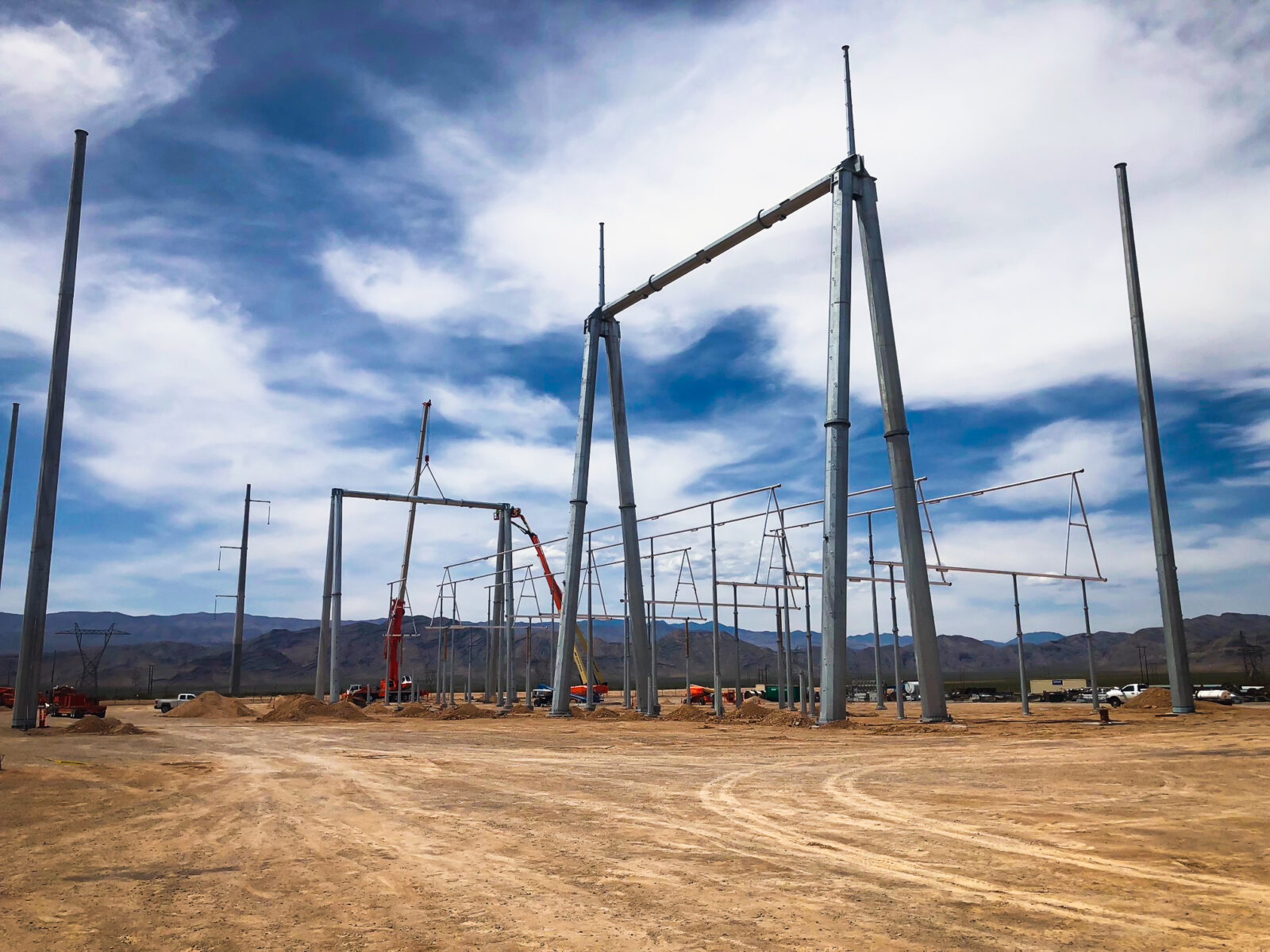 Early construction of a capacitor yard